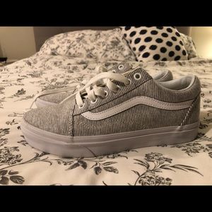 NEW Vans in grey and white stripe pattern